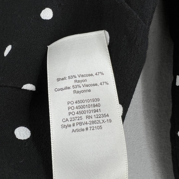 ARITZIA WILFRED Shirt Womens Medium Black White New Prairie Blouse V-neck Top - Picture 12 of 16